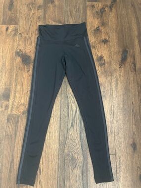 Adidas Climalite Black Leggings Size Small High Rise Workout Athletic Stripe